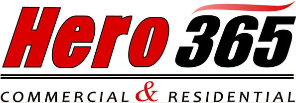 Hero 365 logo – emergency 24/7 flood response and emergency water damage restoration services logo design.
